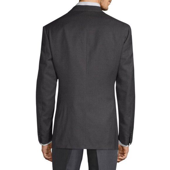 NEW MICHAEL KORS COLLECTION Men Slim Wool Grid Sport Notch Collar Dress Jacket - Picture 3 of 4